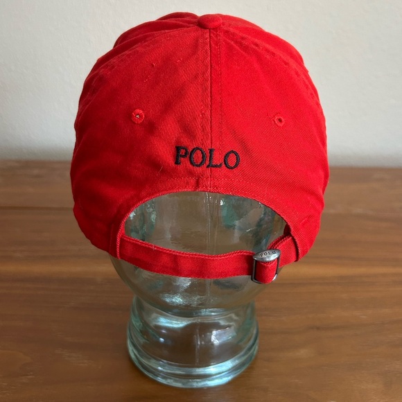 Polo Ralph Lauren red cap polo pony classic logo adjustable hat - Picture 5 of 11
